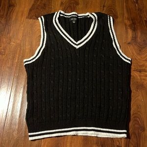 Black/White cable knit tank top, Women’s Large